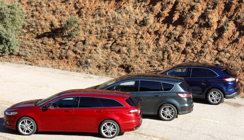 Tres vehículos Ford: Edge, Mondeo Sportbreak y S-Max. ¿Cuál gana?